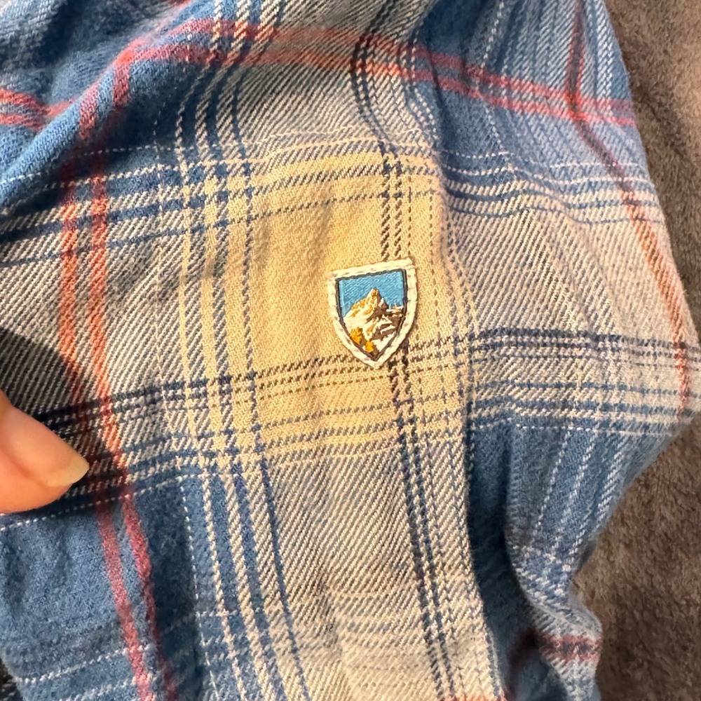 Kuhl Lowdown Flannel Shirt Mens XL Blue Plaid Snap Button Long Sleeve 7210 - Picture 11 of 13